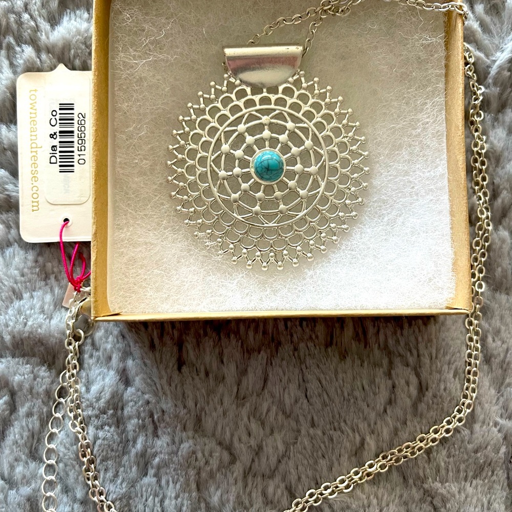 Medallion Necklace with Turquoise center